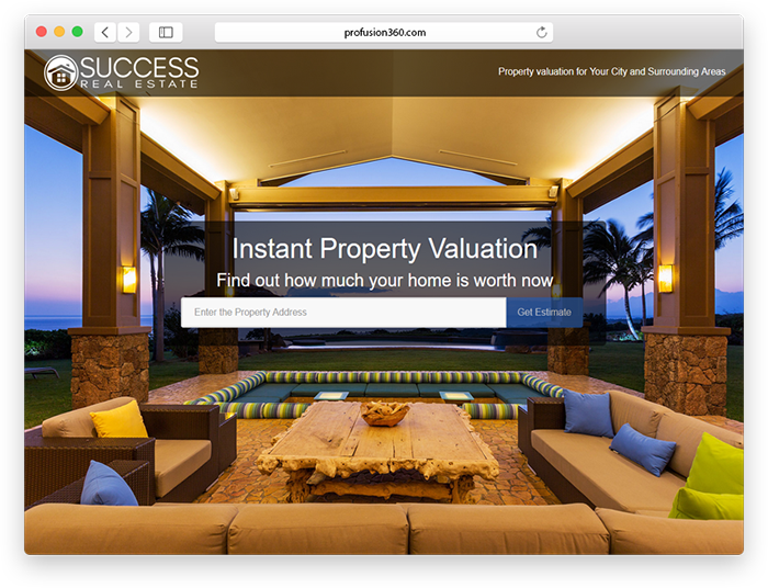 home valuation page design