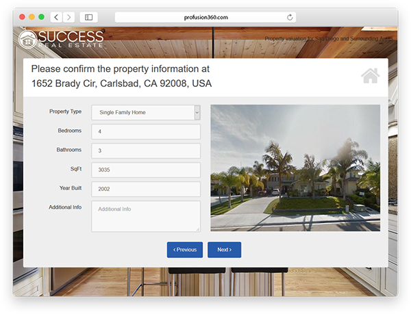 cma landing page property info